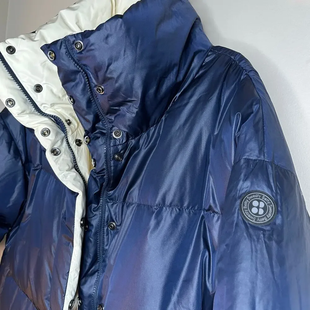 Sweaty Betty Downfall Reversible Puffer Jacket M Navy White